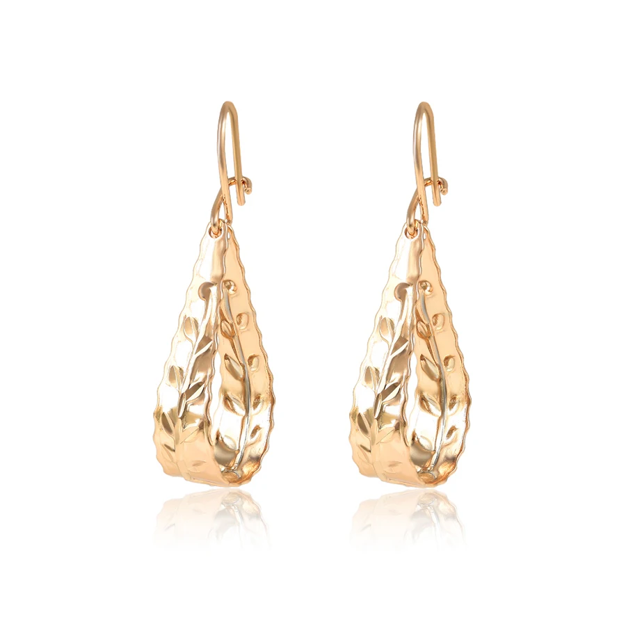 

80240 xuping jewelry 18k gold color leaf shaped casual natural style peace fashion stud earring for ladies