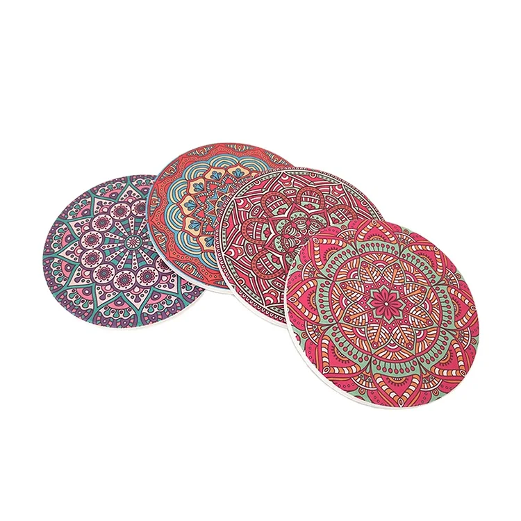 

Round non-slip insulation pad cork coaster wedding gift ceramic absorbent coaster custom, Picture