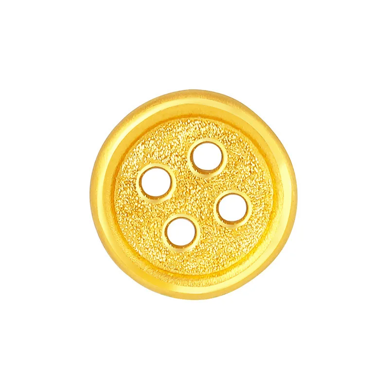

Certified 999 Pure Gold Button Pendant 3D Hard Pure Gold Men And Women Pendant 24K Pure Gold Necklace Genuine Rope Bracelet