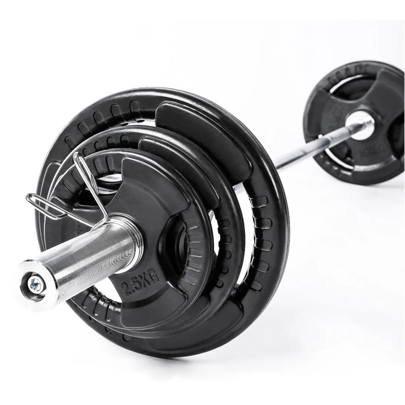 

High quality gym equipment powerlifting rubber cover grip weight plate lbs barbell standard plates