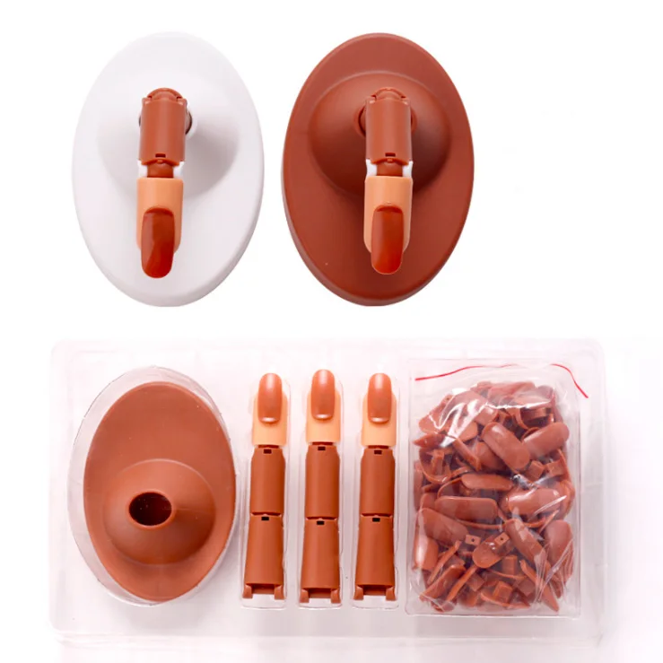 

Wholesale Train Acrylic Middle Fingers For Nails False Hand Display Model Nail Training Practice Finger, Brown