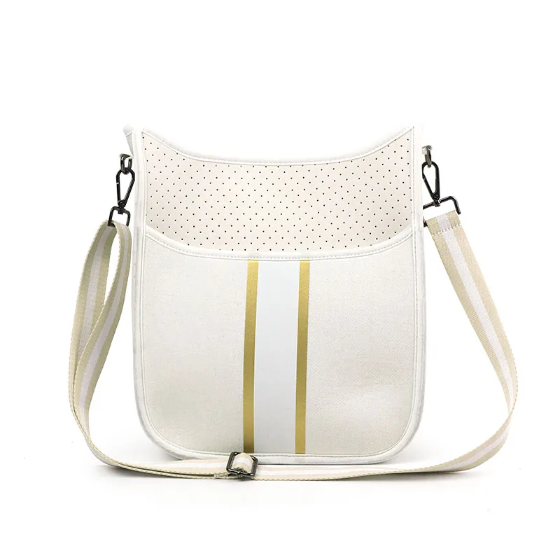 

2021 hot sale new style Custom Perforated Neoprene Cross Body Bag Waterproof Beach Bag Summer Fawn Crossbody Shoulder Bag