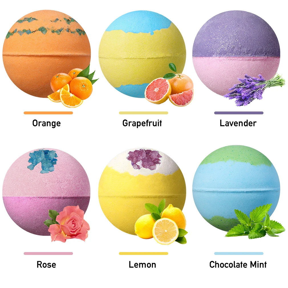 

Cross-border essential oil bath ball multi-bubble bath foot bath salt 102g two-color explosion bath salt bathbomb