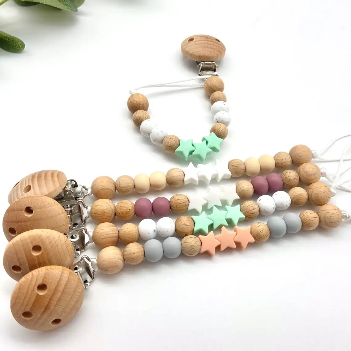 

Silicone Teething Baby Pacifier Clip Infant Sensory Soother Chain
