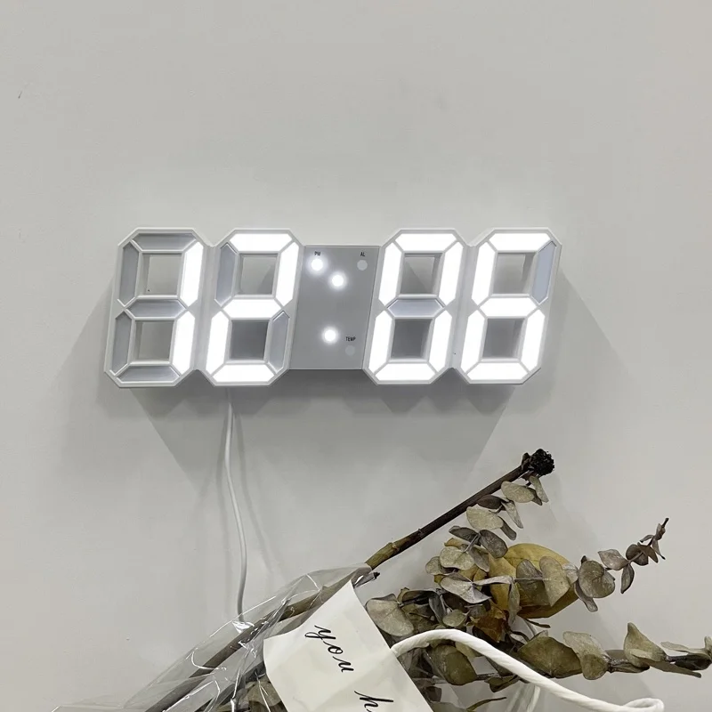 

Modern Fashion Large LED Digital Wall Clock 8 Inches 3D Led Desk Clock/Alarm Clock