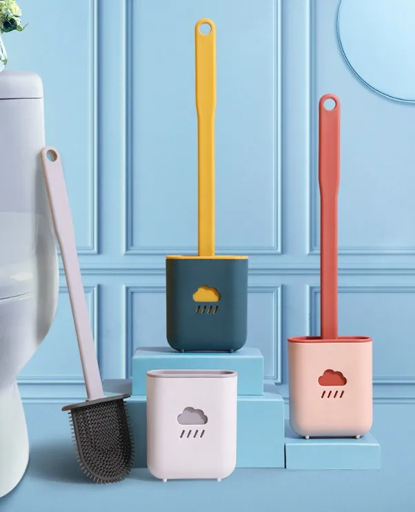 

Household Mini Silicone Toilet Brush Cleaner Tool For Bathroom Cleaning Silicone Toilet Brush Wall Mounted And Holder Sets