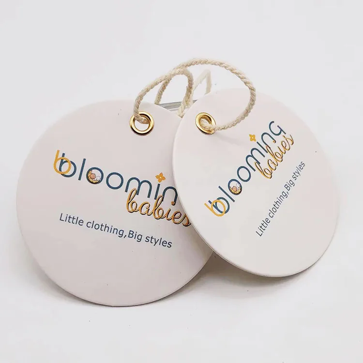 700gsm Custom Offset Printing Logo Thick Cardboard Clothing Hang Tags With Cotton String