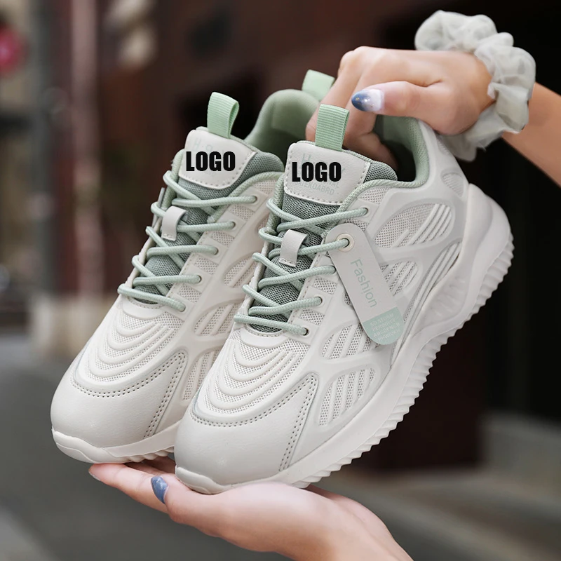 

2021 new lace-up fashion women's shoes ladies breathable sneakers padded flying woven casual shoes Les chaussures des dames