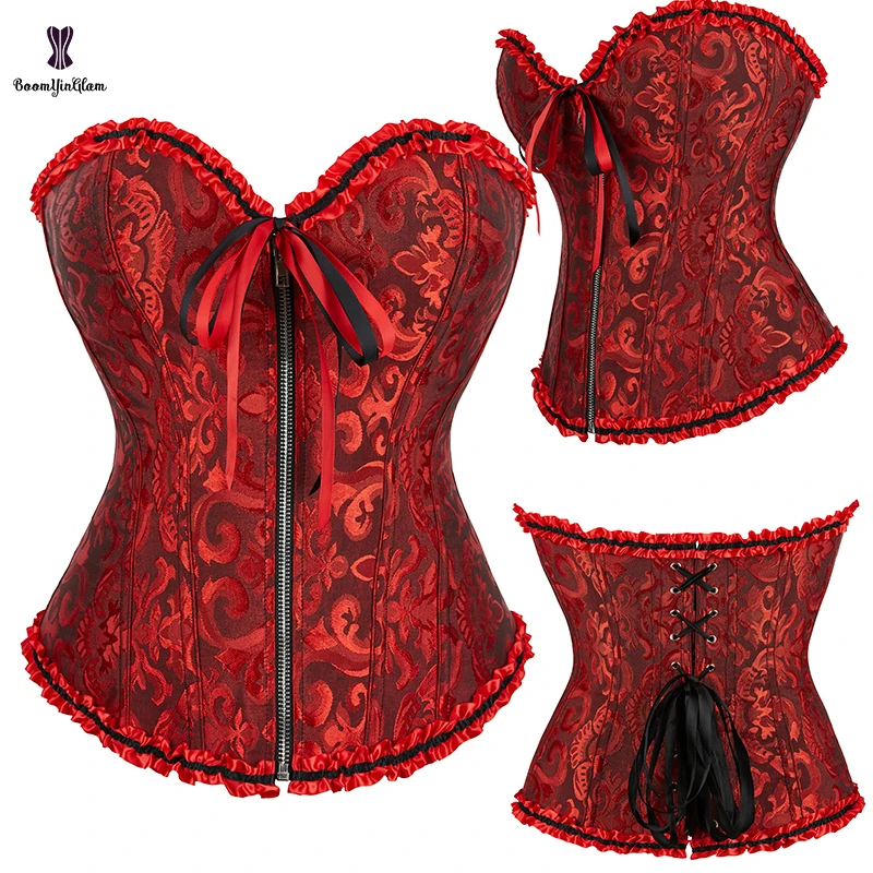 Private Label Wholesale Price Plus Size XXS Front Zipper Western Outerwear Corset Bustier