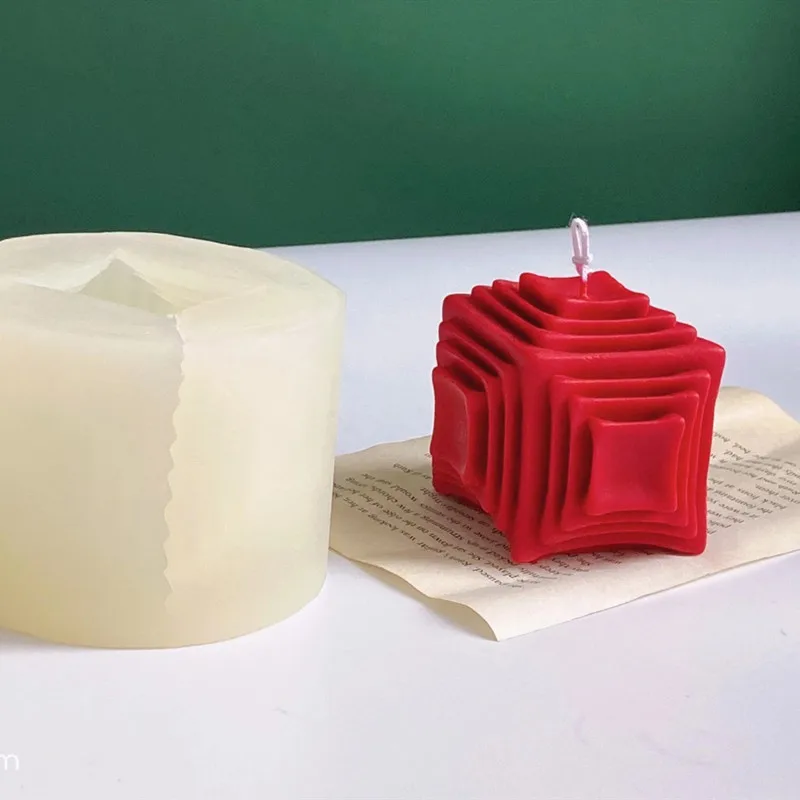 

Z619 Geometric magic cube silicone mold Aromatherapy Candle Mold, Random