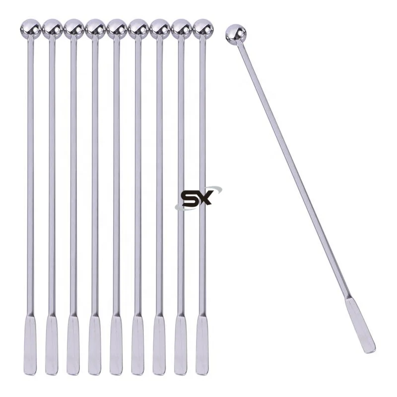 

custom logo 19cm Stainless Steel Creative Mixing Cocktail Stirrers Sticks for Wedding Party Bar Swizzle