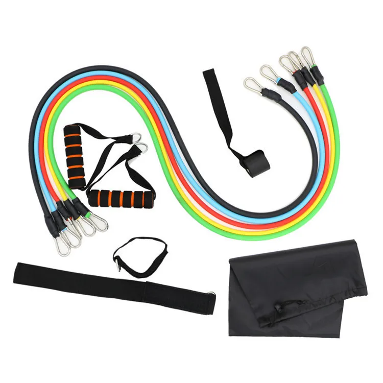 

High Quality Pull Up 11pcs Exercise Resistance Latex Band Set, Blue, black, green, red, yellow