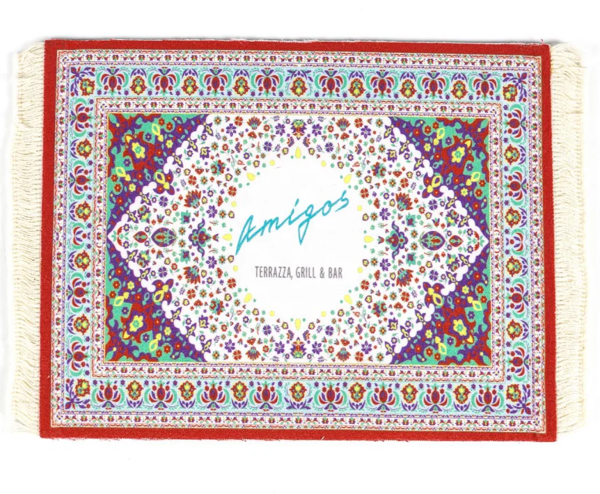 

Customized Printing Persian Carpet Mouse Pad Rug Woven Mouse Pad With Tassel Muslim Mat, Customized color