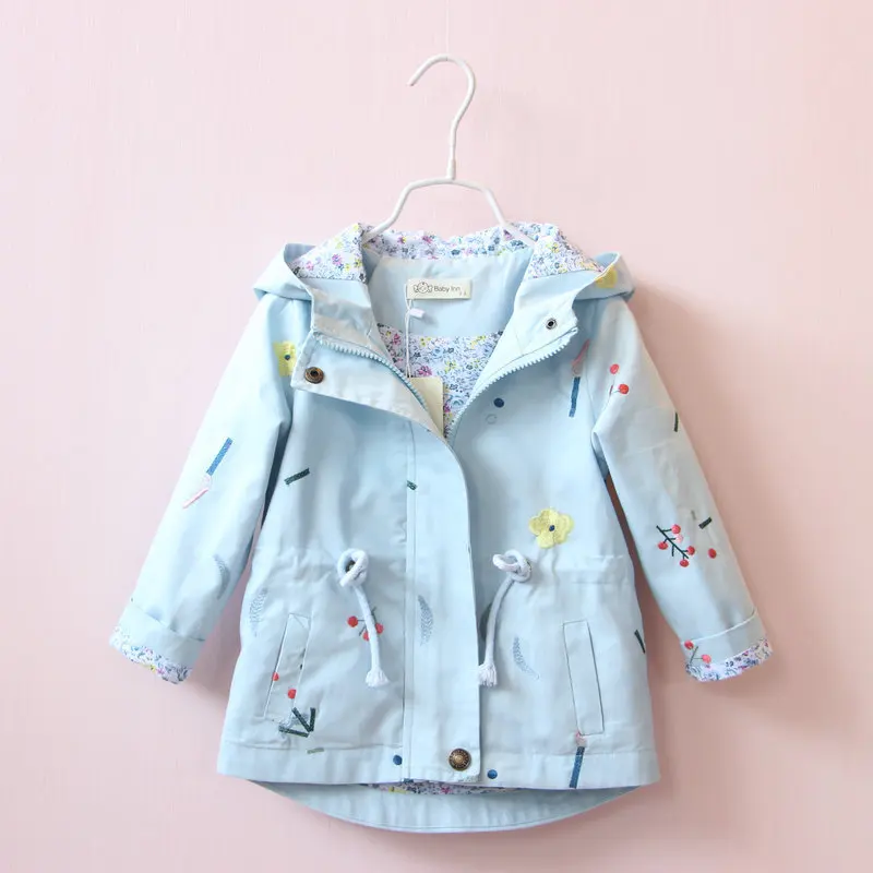 

2020 Spring jacket Korea Solid Color Casual Trench Coat Baby Waist Drawstring Jacket, As picture
