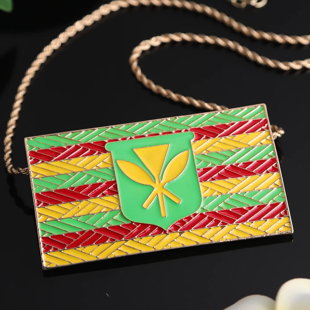 

Cring CoCo Simple Pearl Pandent 14k gold jewelry wholesale Pure Manual Enamel polynesian jewelry Necklace Hawaiian flag