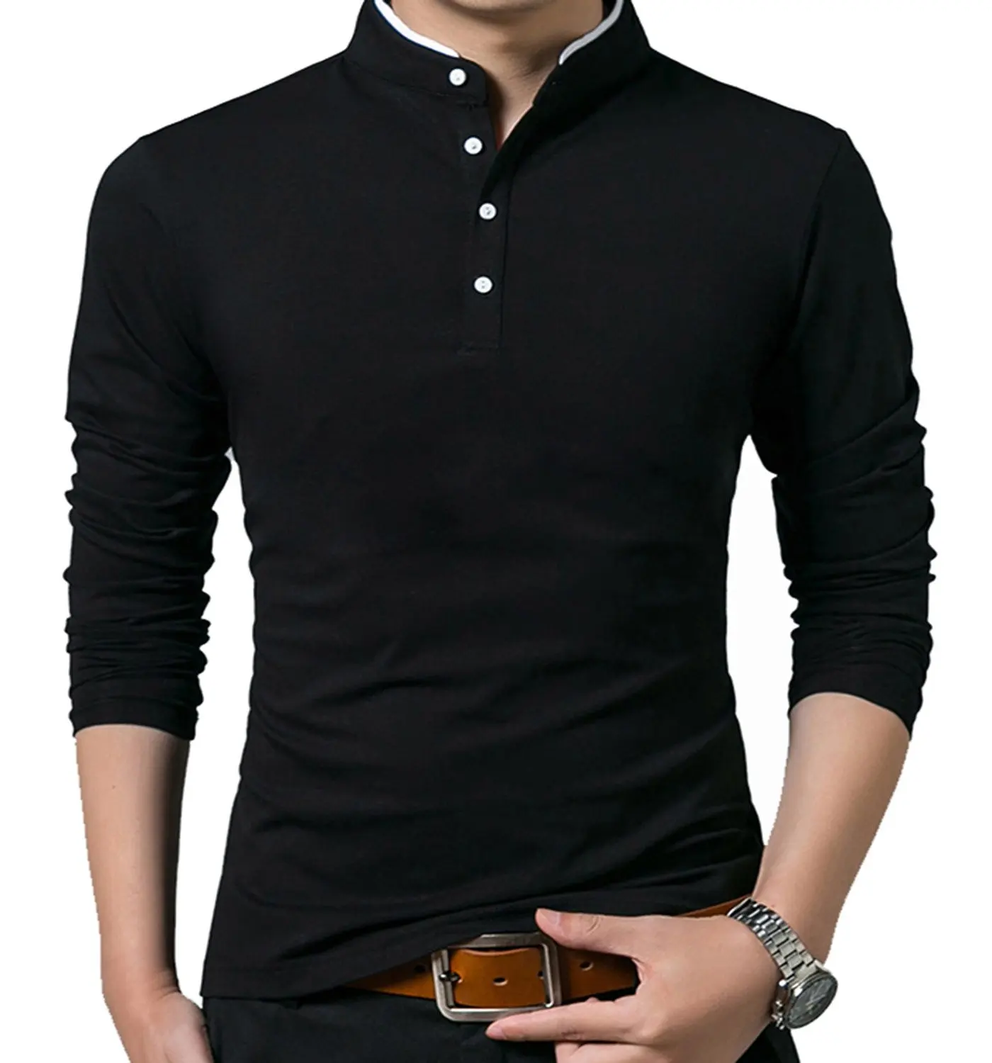 

latest long sleeve fashion v neck t shirts