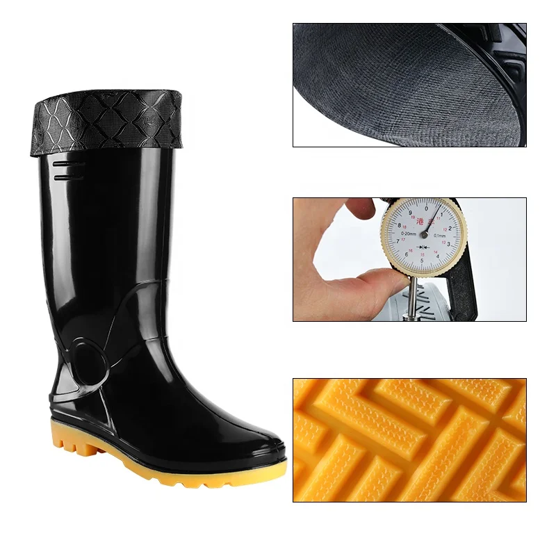 
Clear for Men Tall Shoes Man High Knee Heel Custom Logo Cheap Plastic Waterproof Pvc Rain Boots 