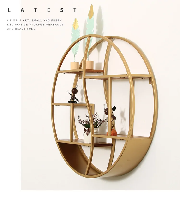 prateleira de parede Modern Round Floating Shelves Cute Home Decor Iron Wall Shelf