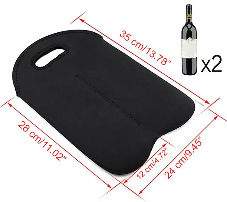 

Custom Logo Red 750ml 2 Piece Neoprene Wine Bottle Cooler Holder Bag for Sale