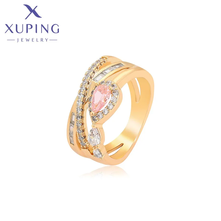 

X000669459 Xuping jewelry Elegant Simple exquisite diamond design sense 14K gold color jewelry ring festive gift ladies ring