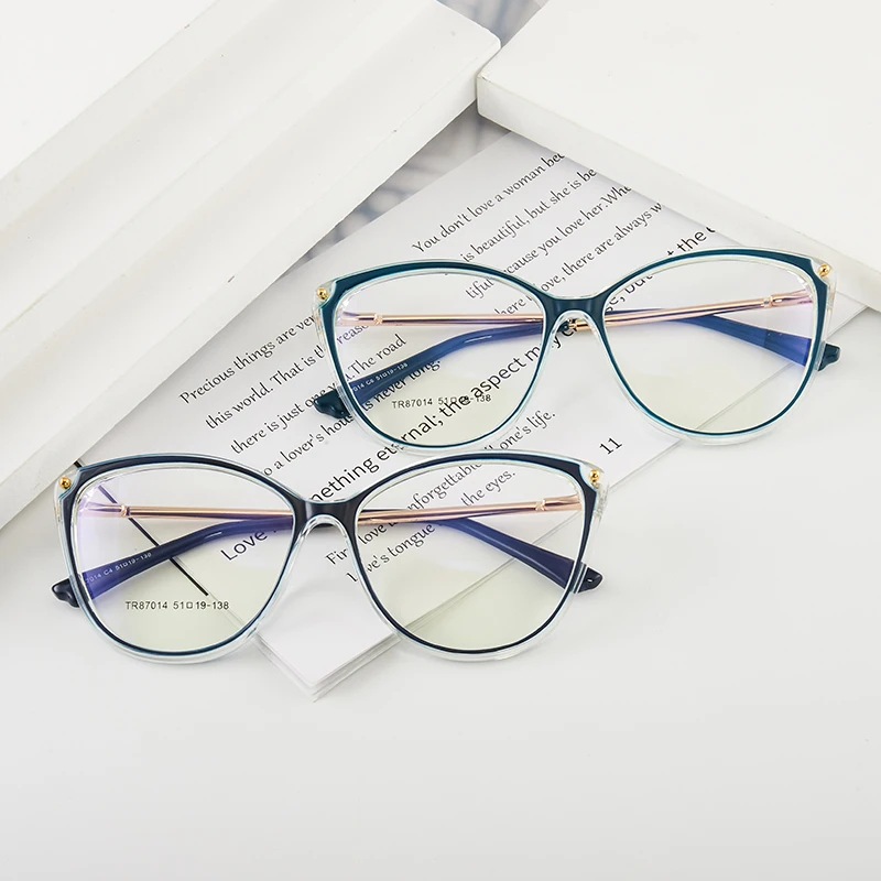 

2021 Newest Female TR90 Frame Anti Blue Light Lens Optical Glasses For Women Men