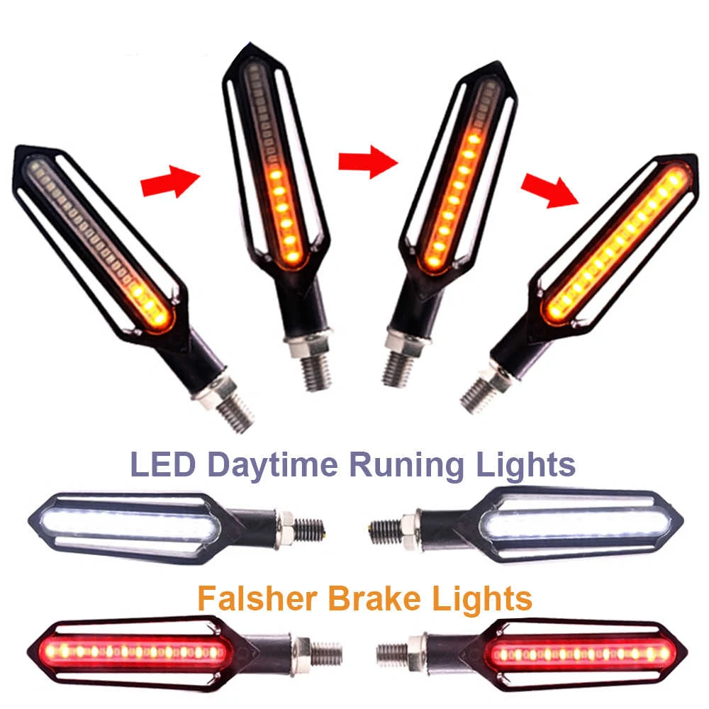 3 In 1 Tail Lights DRL LED Sequential Flowing Turn Signal Lamp 12V 24V Smoked Red Yellow For Truck Trailer Rvs Boats Bus Atv Utv - Foto 12