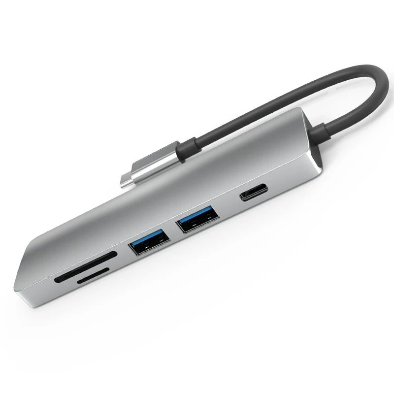 

8 in 1 usb c hub tipo c android 8-in-1adapter for macbook 7 in 1 usb hub 3.0 2.0, Gray