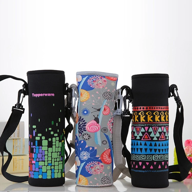 

Custom Neoprene Water Bottle Carrier Bag Pouch Cover Insulated Water Bottle Holder with Shoulder Strap, Little girl, little boy, national style, music