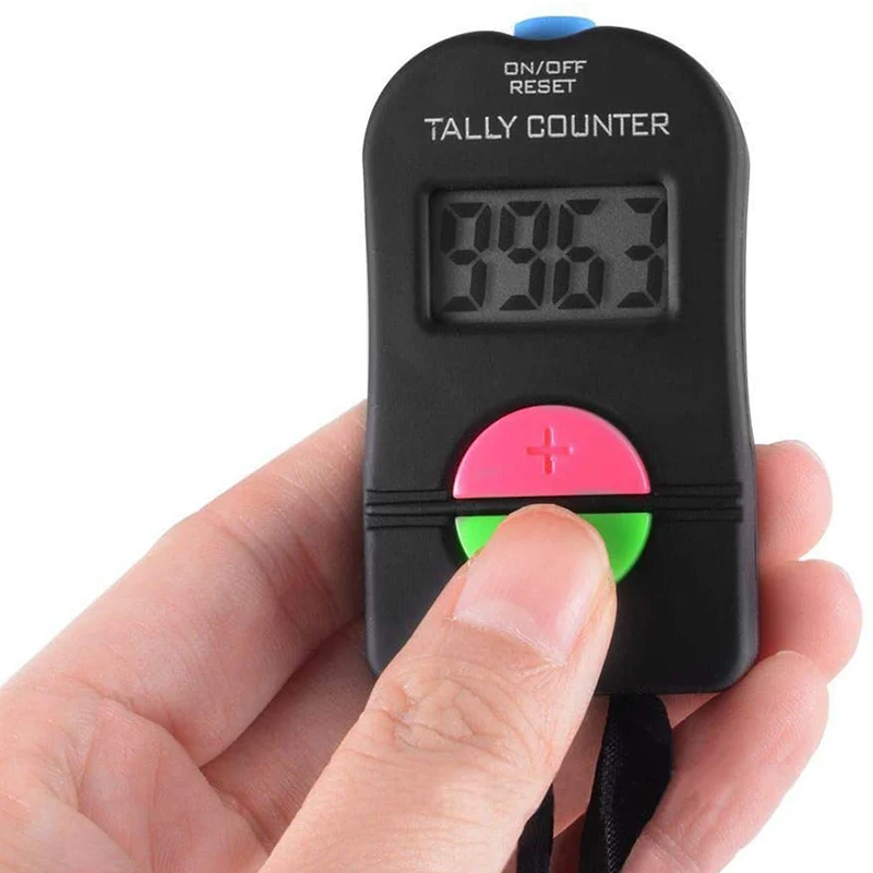Digital LCD Electronic Finger Hand Manual Ring ON/OFF RESET Tally Counter 