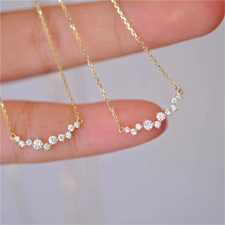 

Luxury design gold plating s925 18inch AAAAA cubic zirconia jewelry necklace