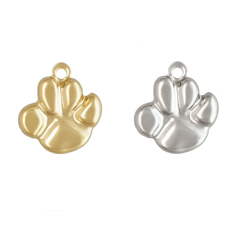 Tiny Paw Print Charms 14K Gold Filled Fine Jewelry Bracelet Pendants