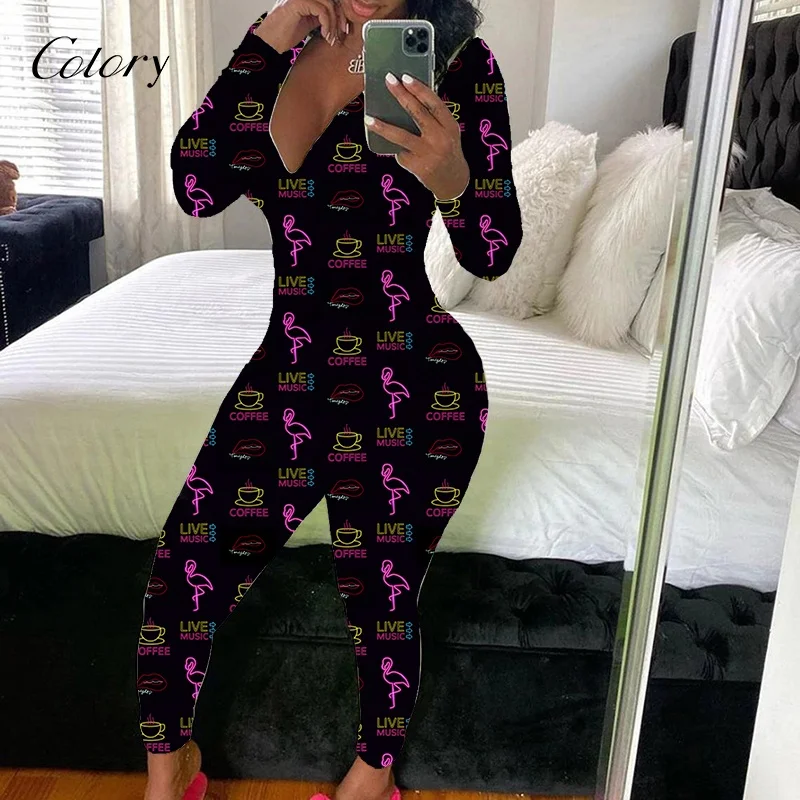 

Colory Fashion Summer Women Backwood Onesie Hot Sell Sexy Lady Womens Rompers Long Sleeve Jumpsuits, Customized color
