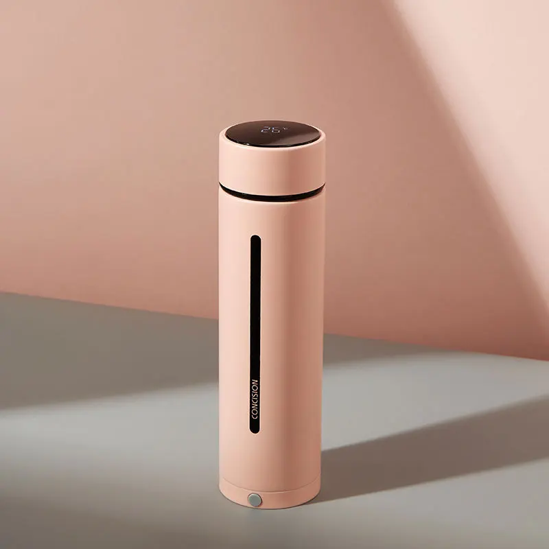 

Mikenda temperature display smart water bottle with LED light, As picture