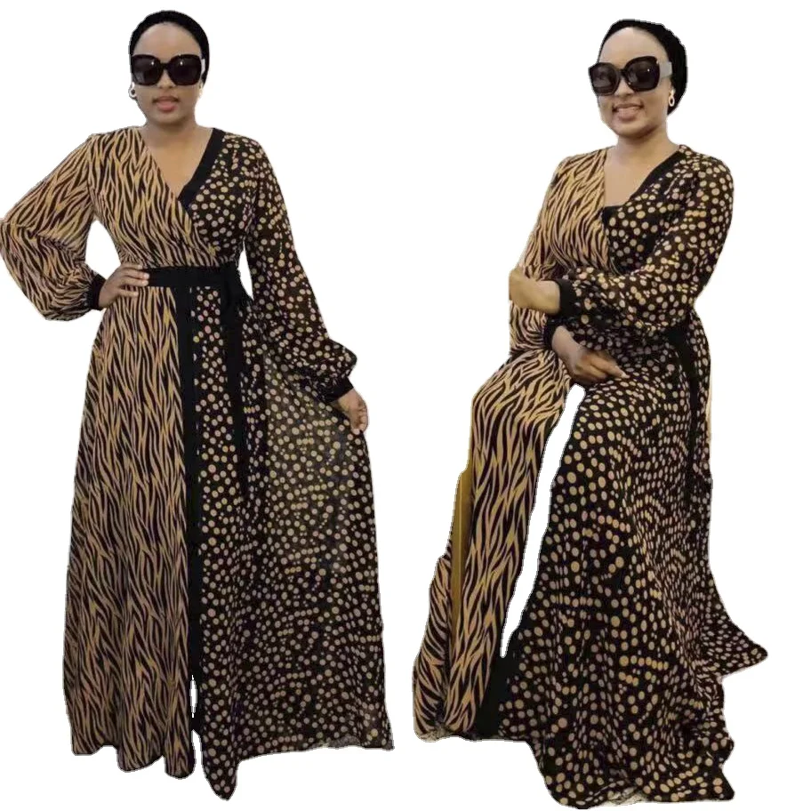 

Plus Size Women African Print Dashiki Dresses Long Sleeve Party Dress 2021 Summer Ladies Clothing