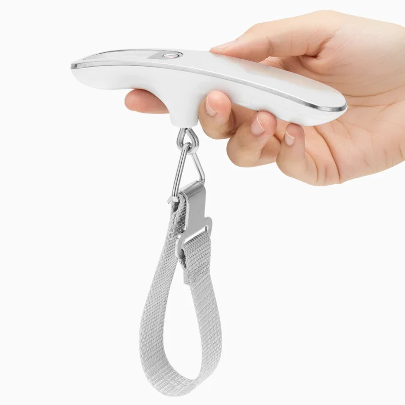 

LCD Display Portable Travel Luggage Hanging Digital Scale for Fishing, White