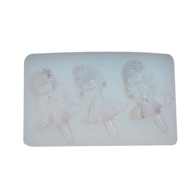 

Silicone molds handmade fondant baking mold girl shape soap cake decoration tools, White