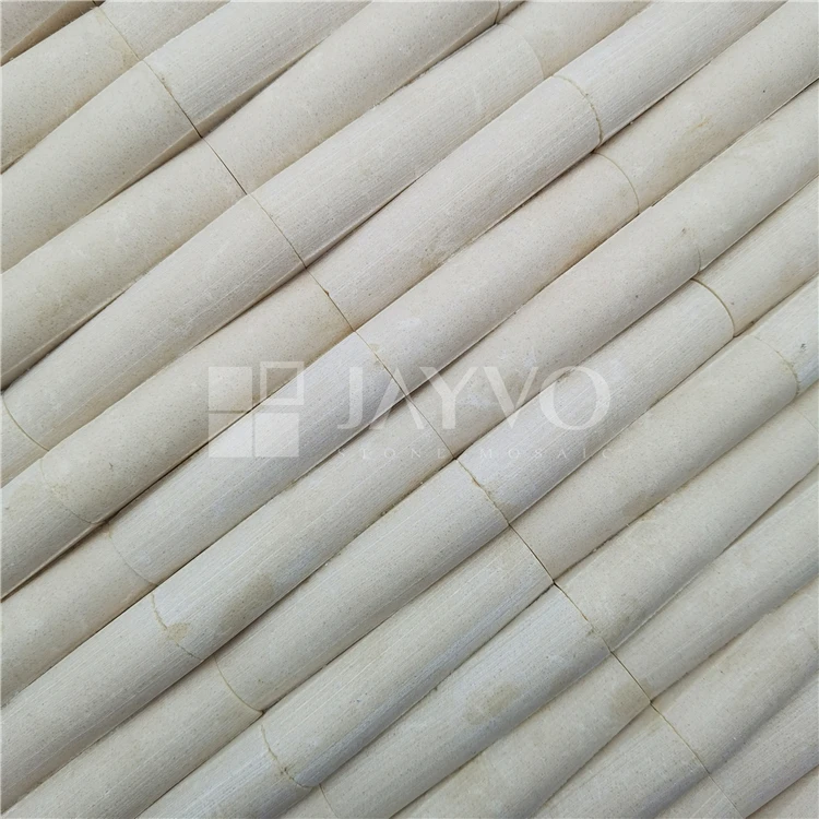 Finger Tile Vaulted Marble Mosaic Beige Yellow Color 3D Marble Mosaic Tiles Bathroom tiles walls and floors