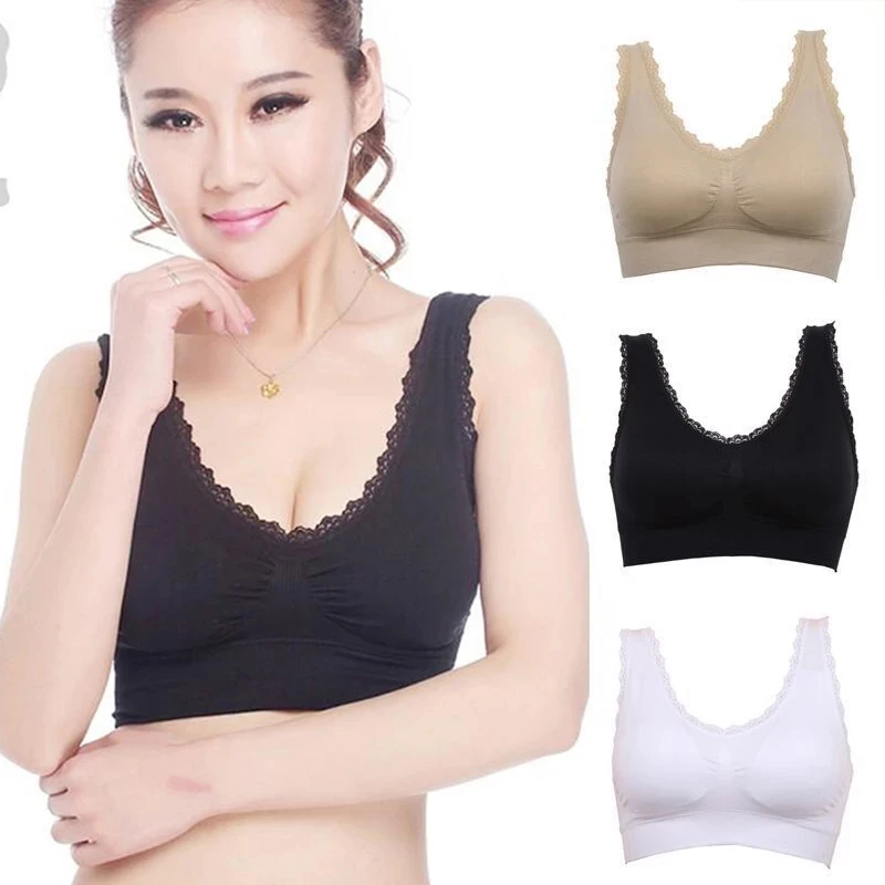 

Women Wireless Lace women padded sports bra Seamless Push up Soft running Yoga Sport Bra Ladies shockproof sports bra