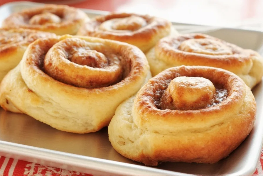Step-by-step preparation of puff pastry cinnamon buns showing unrolled pastry, cinnamon sugar sprinkled evenly, and rolled pastry being sliced into portions