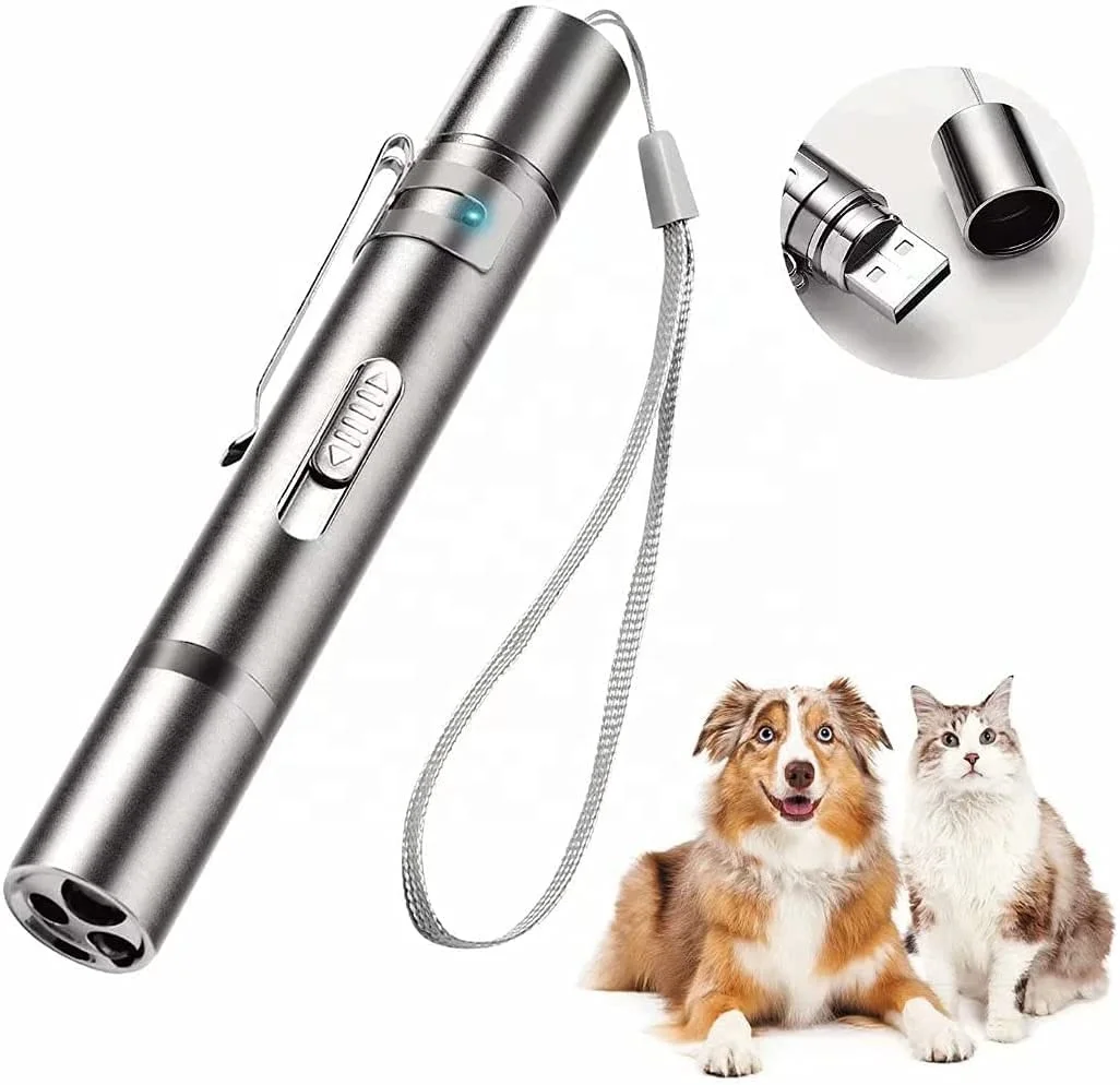 

7 Patterns Ultraviolet Light USB Charging Rechargeable Powerful Small Exquisite Interactive for Cats Dog Pet Laser Pointers Toys