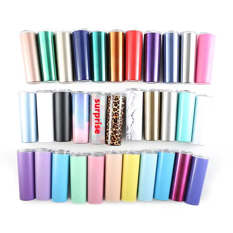 Skinny Tumbler Cups Multicolor 20oz 600ml Double Walled 