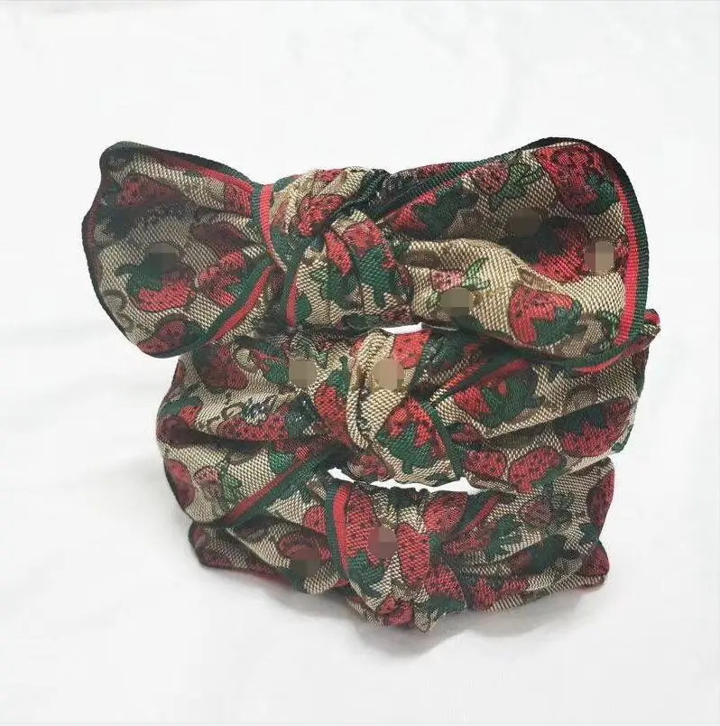 

Designer Bowknot Letter Print Strawberry Crossed Wide Side Non-slip Hoop Hair Hoop Headband Bandana Women Hair Accessories, Mixed color