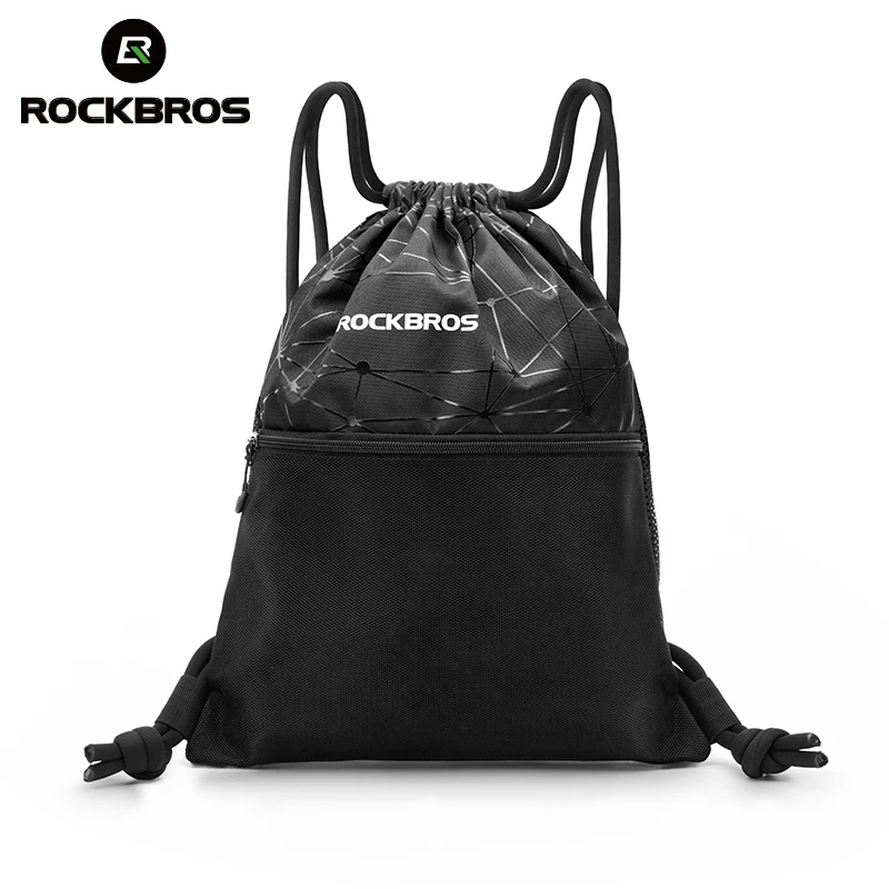 

ROCKBROS Wholesale Custom Waterproof Double Sports Drawstring Backpack, Black