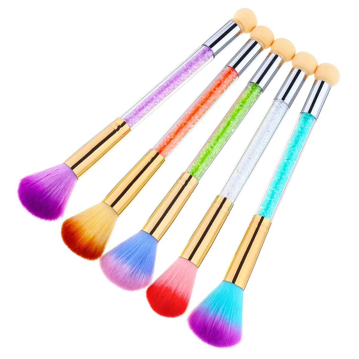 

2021 New Colorful Soft Makeup Tools Nail Brushes for Cleaning Powder Remover Nail Dust Cleaner Brush, Purple,blue