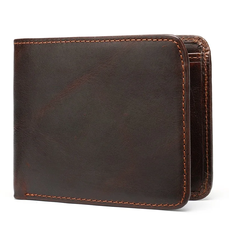 

Marrant 7101 Mens Wallet Slim Genuine Leather RFID Thin Bifold Wallets For Men Minimalist Front Pocket Card Holders, Brown/coffee
