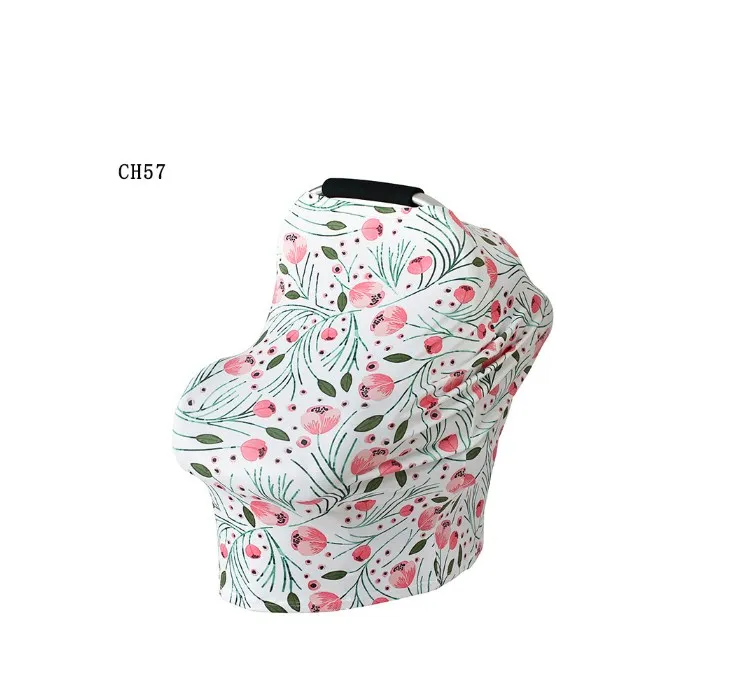 

Fancy Floral Design Printed Baby Stroller Seat Cover Canopy And Stretchy Baby Nursing Cover Baby Stroller Carrige Cover, Multi color for choise