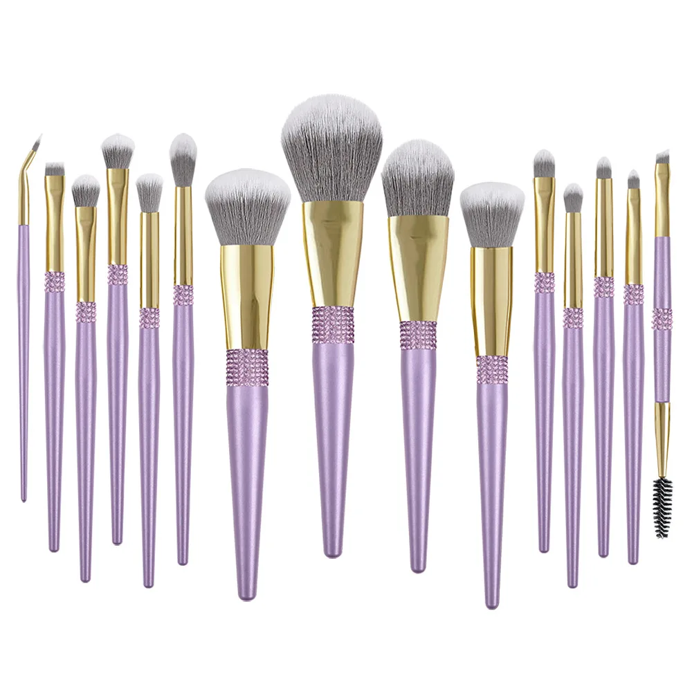 

15 Makeup brush bright queen grape purple series high-grade makeup set brush, As shown