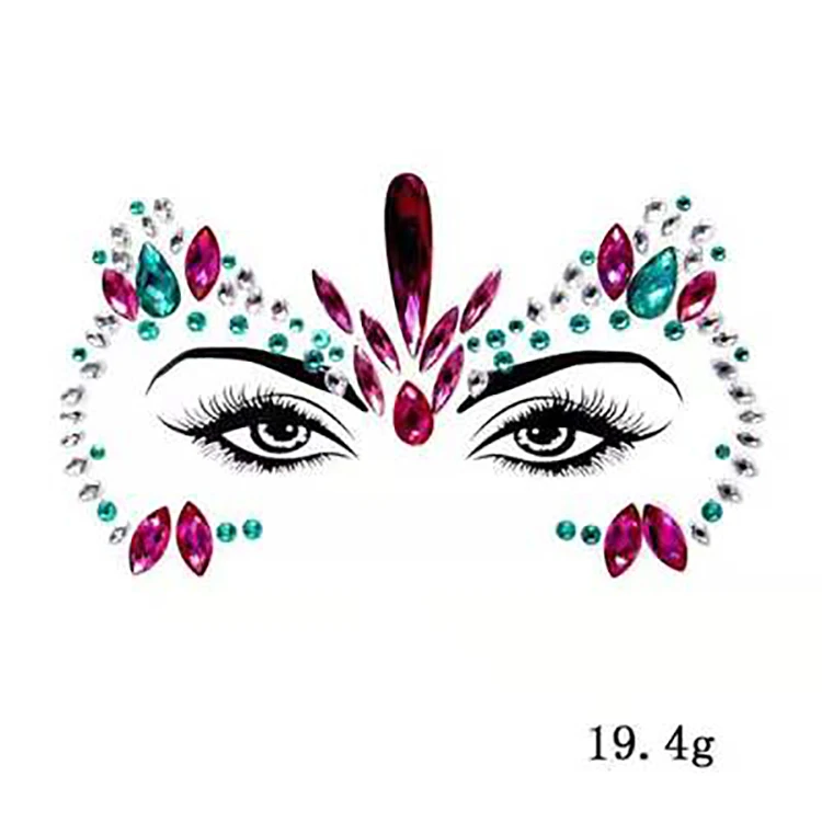 

Funtoninght colorful face crystal stickers beautiful eye decorative sticker harmless to skin sticker decoration for girls