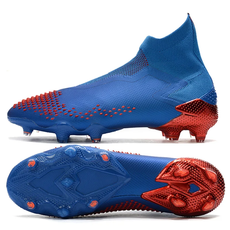 

Men Athletic High Top Cleats TPU Design Your Own Football Sports High Ankle Soccer boots Training Shoes