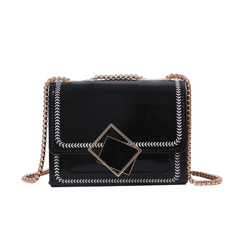 

BG-0194 Stylish Minimalist Hot Sales Korean All-match Messenger Bag Female French Niche PU Leather One-shoulder Chain Hand Bag, 2 colors